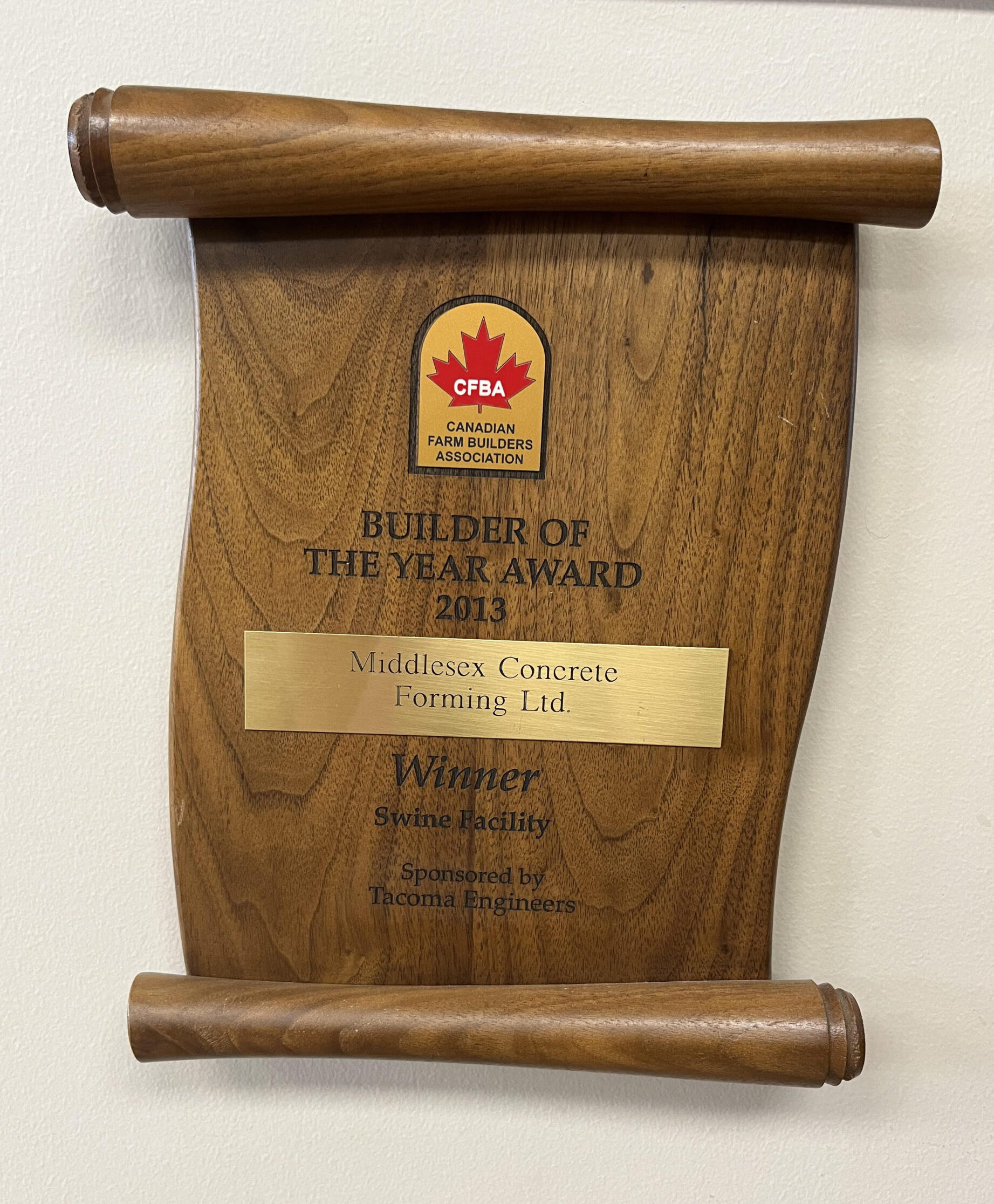 Canadian Farm Builders Association Builder of the Year Award 2013: Swine Facility.